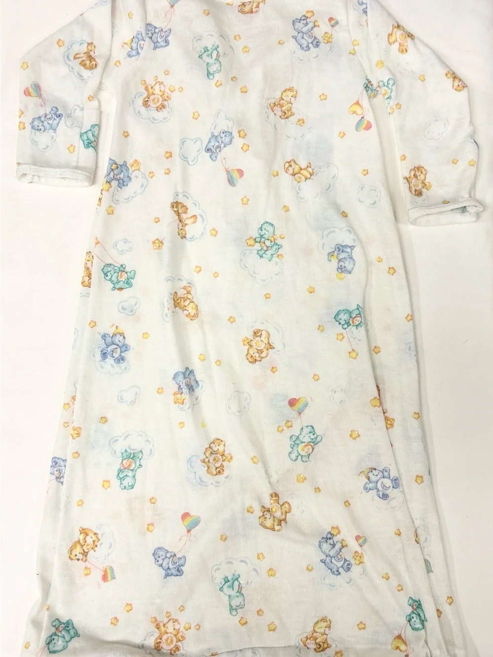Care Bear - Vintage 1983 Infant Layette Gown - White Care Bear Print